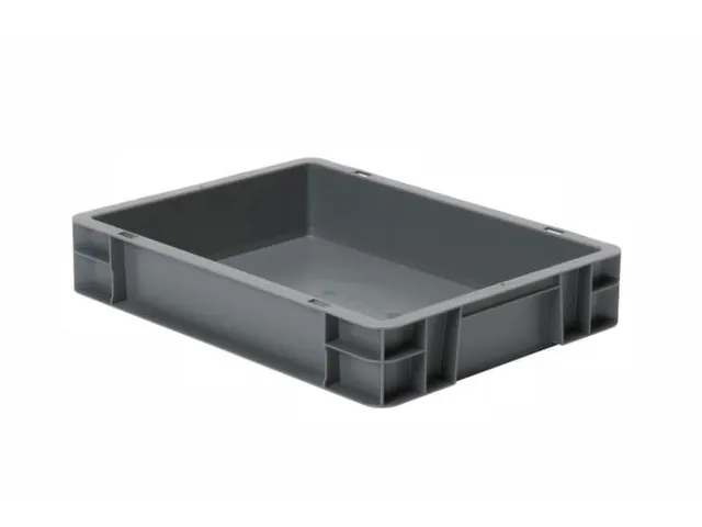 Euronorm-stapelbak 7l 75x400x300mm Wanden/bodem Gesloten Grijs