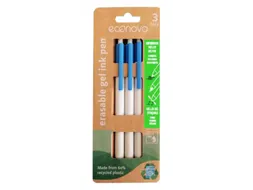 Gelschrijver Econovo uitwisbaar fijn blauw blister à 3 stuks