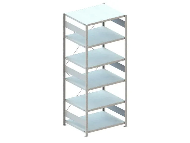 Inhaakstelling Basisveld 2500x1056x836mm 6legborden 230kg Ral7035