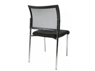 Bezoekersstoel Zitting Antraciet Stof Rugleuning Netbekleding Zwart - 3