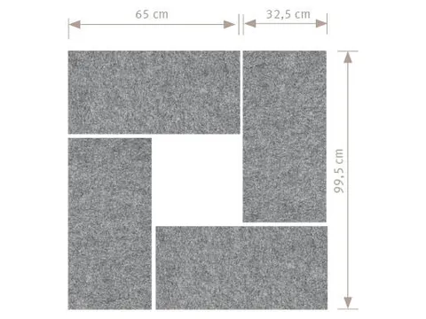 panneau mural acoustique HxLxl 25x650x325mm