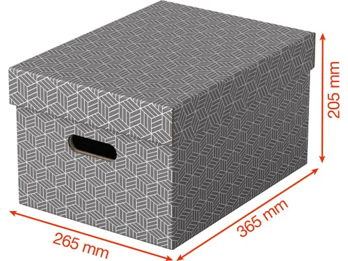 Home opbergdoos 26,5 x 36,5 x 20,5 cm grijs 3 stuks