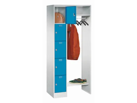 personeelsgarderobe draaigr. 1950x750x500mm 1x5 vakken 300mm RAL5012