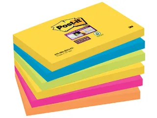 Memoblok Post-it 655-SSRO Super Sticky 76x127mm Rio Assorti - 1