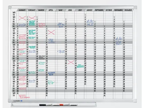 Planbord Legamaster professional jaarplanner horizontaal 90x120cm