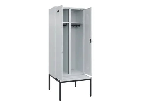 locker met bank,voor scheiding van kleding,HxBxD 2120x800x815mm,2vak