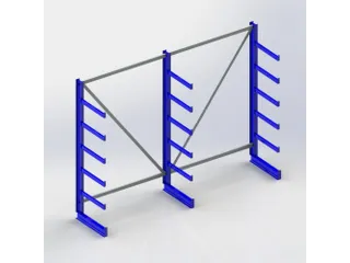 Draagarmstelling 2000x2700x630mm 6gelijk Lange Armen Incl. Poot - 2