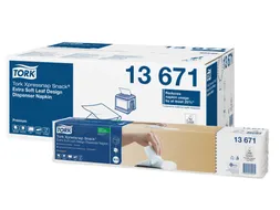 Tork 13671 XPressnap Servet Snack Extra Soft 2-Laags Wit 1/4 vouw