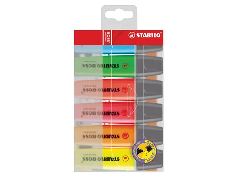 Markeerstift STABILO BOSS 70/6 assorti blister à 6 stuks