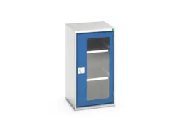 vitrinekast 1000x525x550mm 2xStalen bodem romp RAL7035 front RAL5010