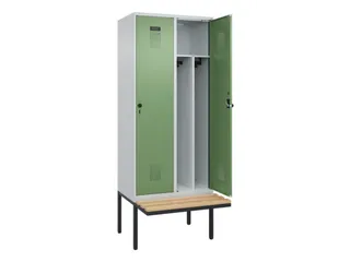 locker met bank,voor scheiding van kleding,HxBxD 2120x800x815mm,2vak - 1