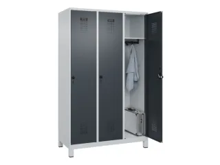 locker,HxBxD 1950x1200x500mm,3vak,vak B 400mm,draaigrendel,voeten - 1