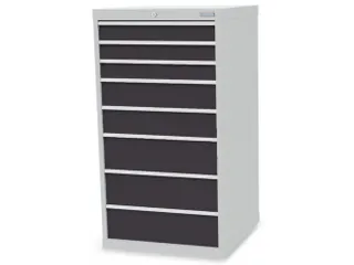ladekast,HxBxD 1319x705x736mm,8lade(n),cilinderslot,romp RAL7035 - 1