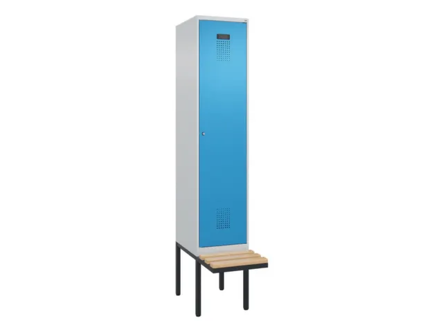 locker met bank,voor scheiding van kleding,HxBxD 2120x400x815mm,1vak
