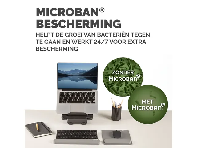 Muismat met polssteun Fellowes Breyta grijs 20x24cm