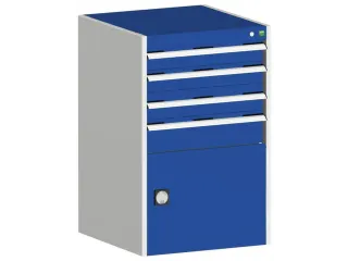ladekast HxBxD 1000x650x650mm 4laden romp RAL7035 front RAL5010 - 1