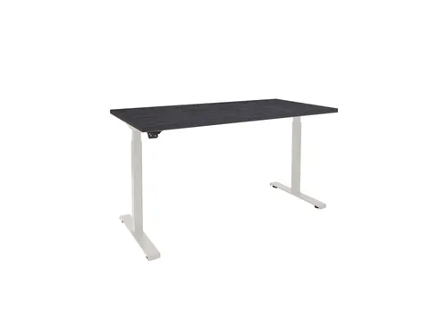 Elektrisch verstelbaar bureau 160x80cm Frame Alu Blad Houtprint Zwart