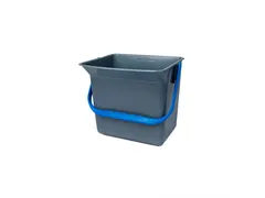 Doekemmer Grijs met blauw hengsel 6 liter 24x20x22cm