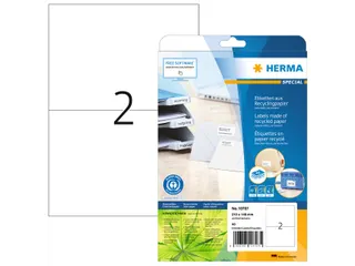 HERMA 10707 Etiketten van gerecycled papier A4 210x148mm Wit 40 stuks - 1