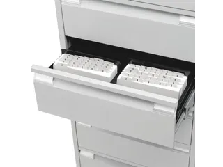 fichekast,HxBxD 1321x568x622mm,twee banen,6lade(n),romp lichtgrijs - 1
