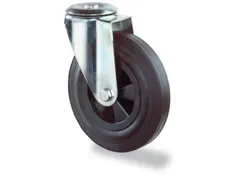 zwenkwiel,draagverm. 100kg,massief rubber-banden,ØxB 125x38mm