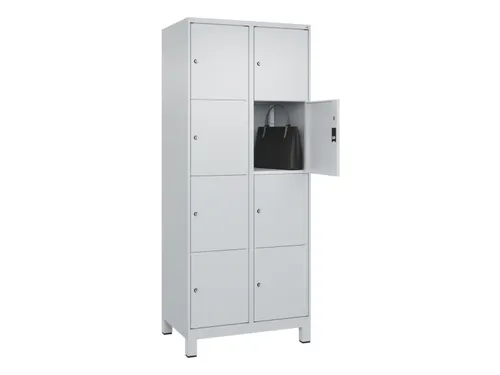 lockerkast,HxBxD 1950x800x500mm,2x4vakken,vak B 400mm,cil.-slot,voeten