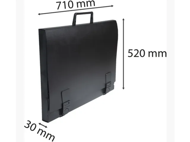 Tekenkoffer Exacompta B2 52x72cm rugbreedte 30mm PP zwart