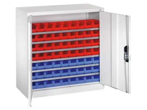 Stellingkast Staalplaat 1000x1000x420mm 6 Legborden 63 Magazijnbakken