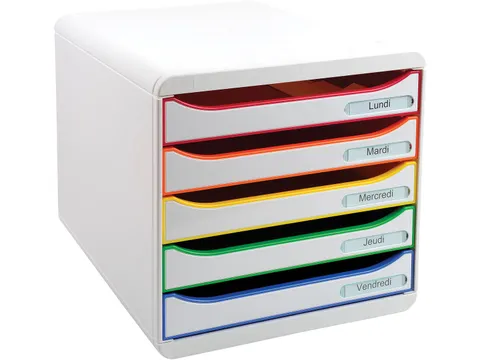 ladenblok Big-Box Plus Classic wit/harlekijn/wit 5 laden A4+