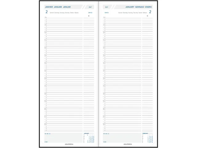 Agenda Longo LA411 Linnen assorti 1dag/2pagina's 2026