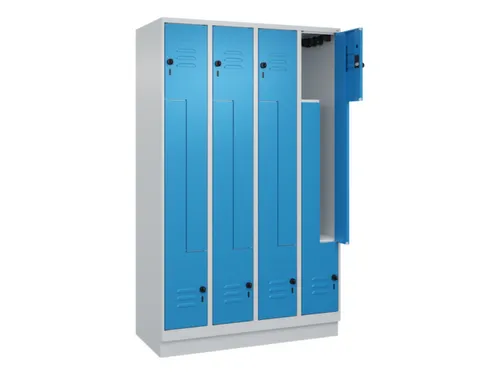 Z-garderobekast,HxBxD 1950x1200x500mm,vak B 150/300mm,draaigrendel