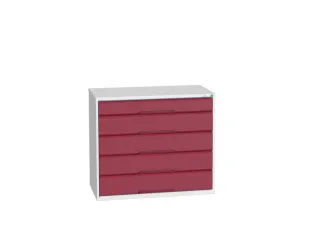 ladekast HxBxD 900x1050x550mm 5laden romp RAL7035 front RAL3004 - 1