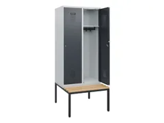 locker met bank,HxBxD 1950x800x815mm,2vak,vak B 400mm,cilinderslot
