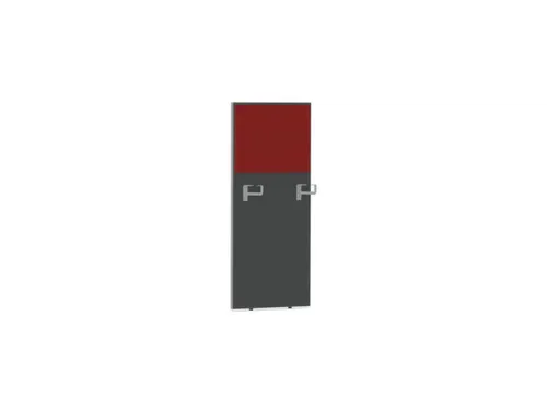 baliepaneel bureau aanbouw rechts MS-donkergrijs BN4011-rood 600mm