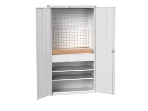 Systeemkast 2000x1050x550mm 2xlegbord 1lade RAL7035