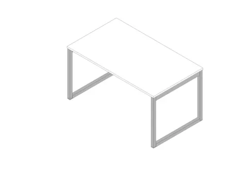 bureau,HxBxD 730x1400x800mm,blad wit,sledeframe aluminium