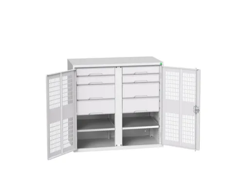 universele kast,HxBxD 1000x1050x550mm,2xStalen bodem,8lade(n)