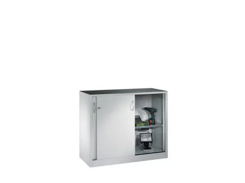 schuifdeurkast,HxBxD 1000x1200x400mm,romp RAL7035,front RAL7035
