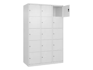 lockerkast,HxBxD 1850x1200x500mm,3x5vakken,vak B 400mm,cil.-slot - 1