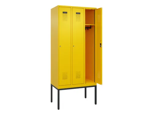 locker,HxBxD 2120x900x500mm,3vak,vak B 300mm,cil.-slot,voetonderstel