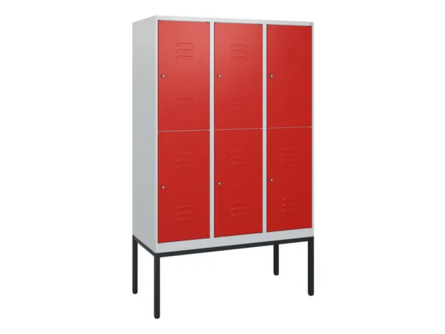 dubbeldekse locker,HxBxD 1950x1200x500mm,3x2vak.,vak B 400mm,cil.-slot