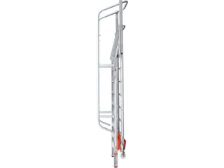 verrijdbare treden-platformladder,eenzijdig,9trede(n),stand H 2,1m - 4