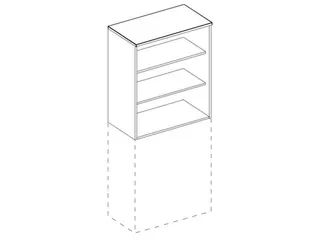 kantoorstelling,opbouwelement,HxBxD 740x800x445mm,MP-lichtgrijs - 2