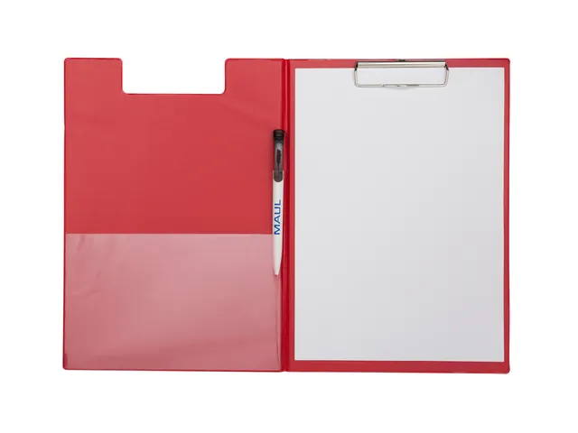 Klembordmap MAUL A4 staand PVC met penlus en insteek rood
