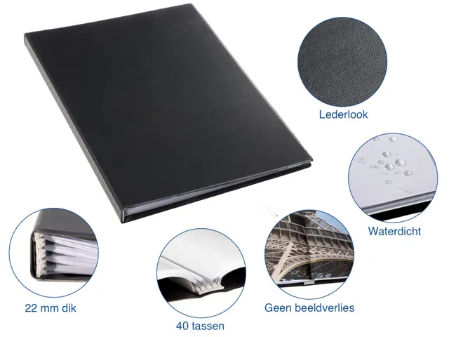 Showmap Rillstab A4 RI99444 4 Kanaals 40 Tassen Zwart