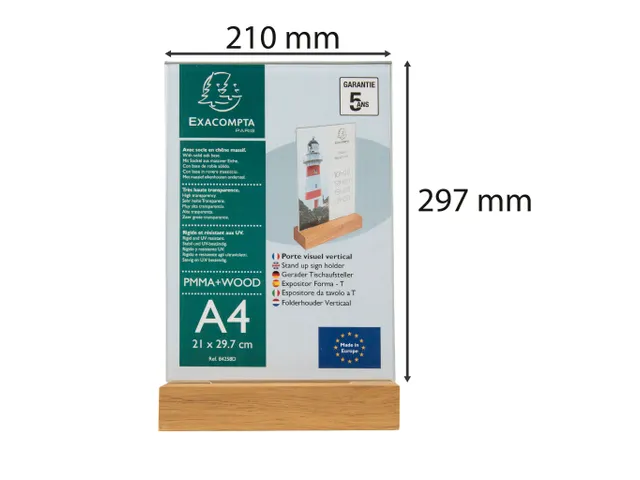 Folderhouder A4 vert icaal houten voet