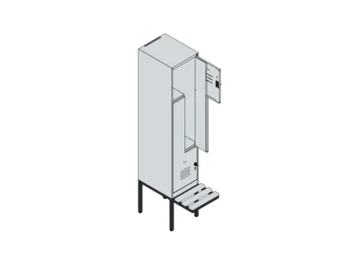 Z-garderobekast,HxBxD 2120x400x815mm,2vak,vak B 400mm,draaigrendel