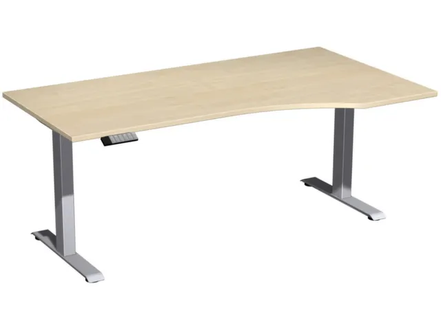 In hoogte verstelbaar bureau in vrije vorm,HxBxD 630-1280x1800x1000mm