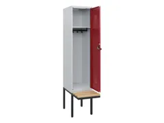 locker met bank,HxBxD 1950x400x815mm,1vak,vak B 400mm,draaigrendel