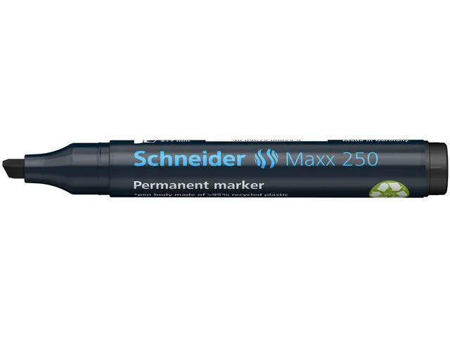 Marqueur Schneider Maxx 250 permanent noir, pointe biseautée